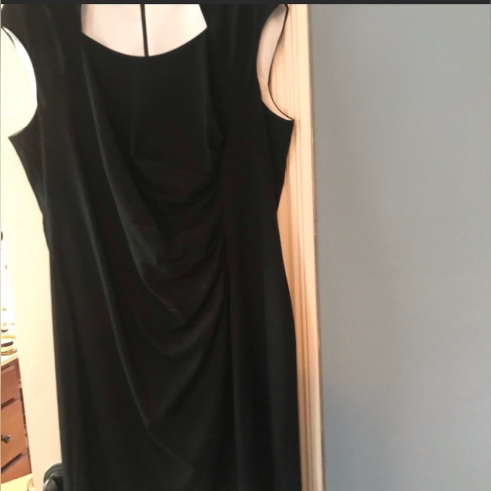 18W Calvin Klein black dresses.  Rouched front, worn one.  Like new